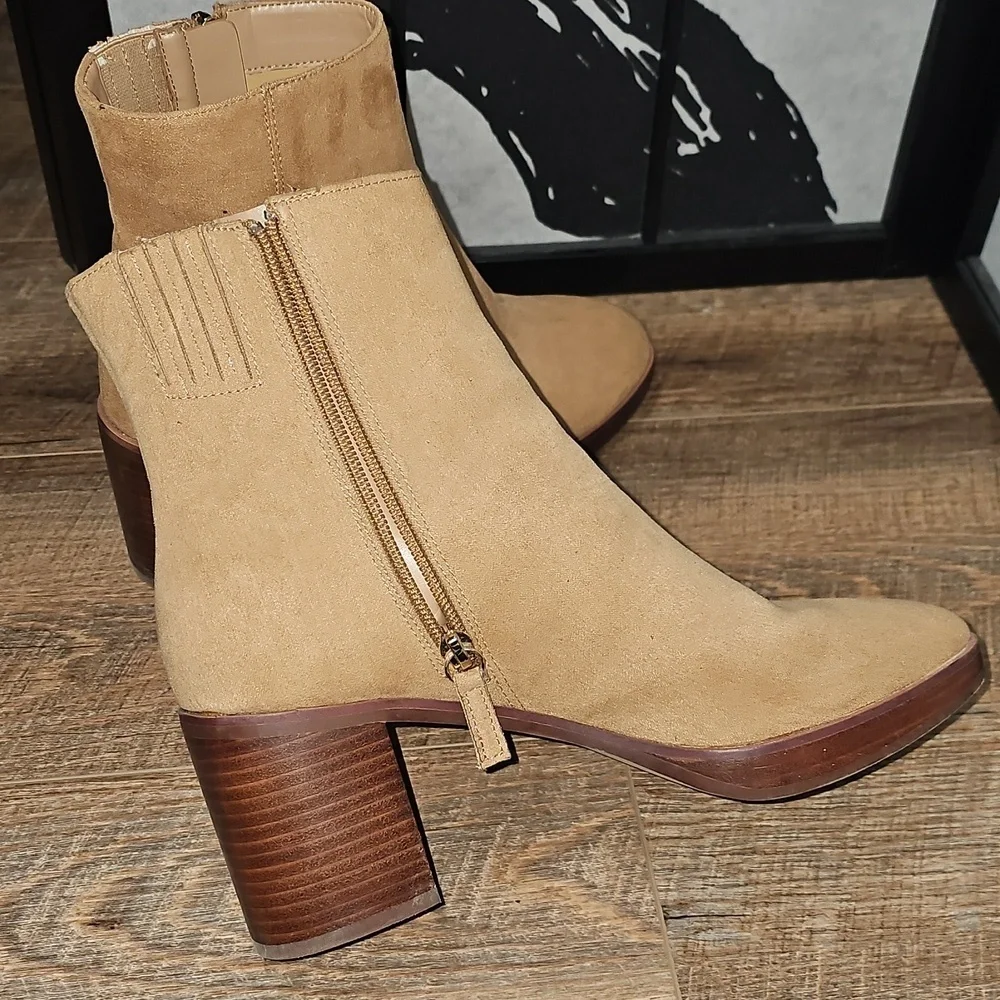 J. Crew Camel Suede Heeled Boots Size 9